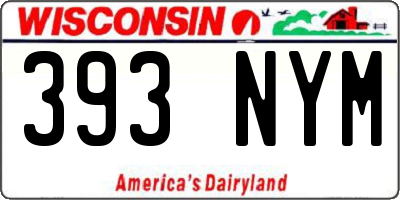 WI license plate 393NYM