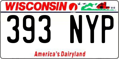 WI license plate 393NYP