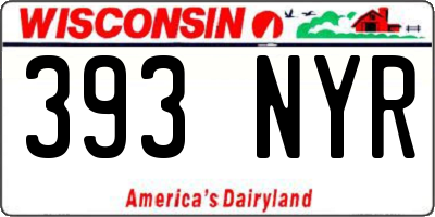 WI license plate 393NYR