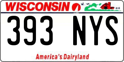 WI license plate 393NYS