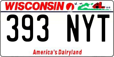 WI license plate 393NYT