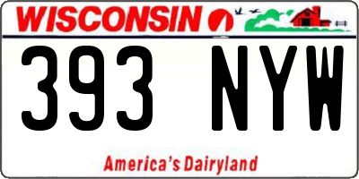 WI license plate 393NYW