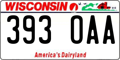 WI license plate 393OAA