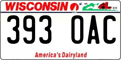 WI license plate 393OAC