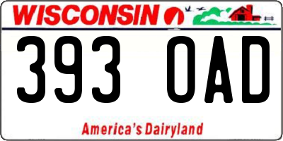 WI license plate 393OAD