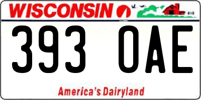 WI license plate 393OAE