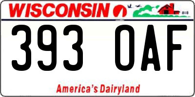 WI license plate 393OAF