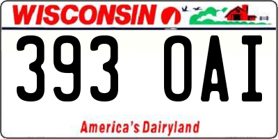 WI license plate 393OAI
