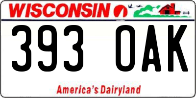 WI license plate 393OAK