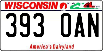 WI license plate 393OAN
