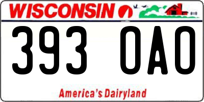 WI license plate 393OAO