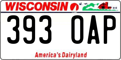 WI license plate 393OAP