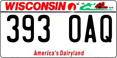 WI license plate 393OAQ