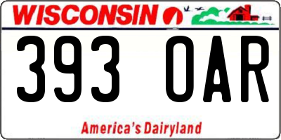 WI license plate 393OAR