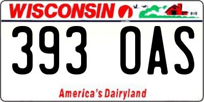 WI license plate 393OAS
