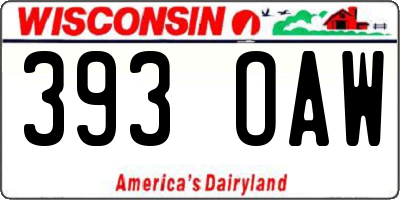 WI license plate 393OAW