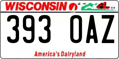 WI license plate 393OAZ