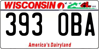 WI license plate 393OBA