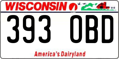 WI license plate 393OBD