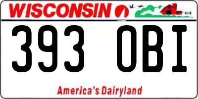 WI license plate 393OBI