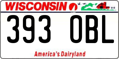 WI license plate 393OBL