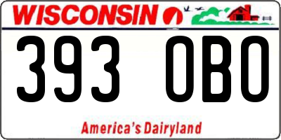 WI license plate 393OBO