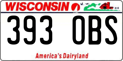 WI license plate 393OBS