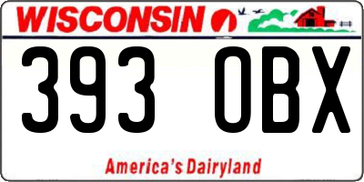 WI license plate 393OBX