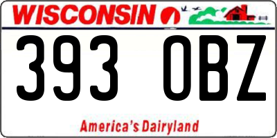 WI license plate 393OBZ