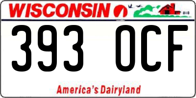 WI license plate 393OCF