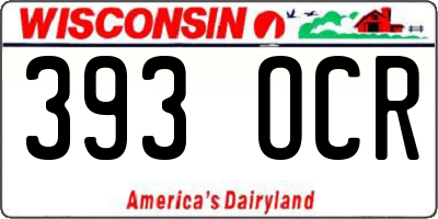 WI license plate 393OCR