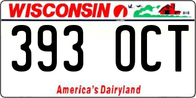 WI license plate 393OCT