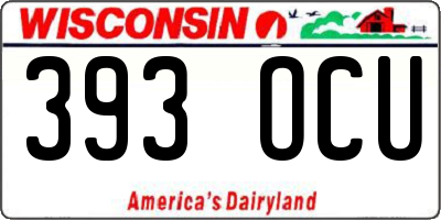 WI license plate 393OCU