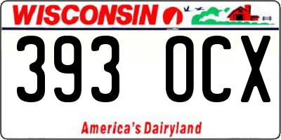 WI license plate 393OCX
