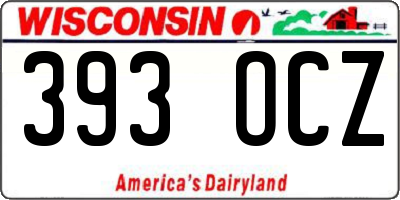 WI license plate 393OCZ