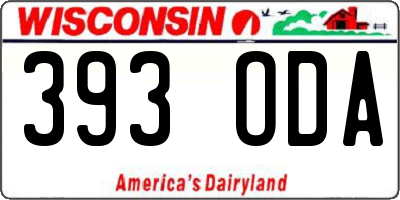 WI license plate 393ODA