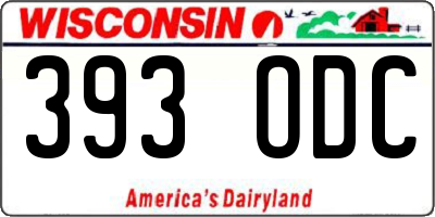 WI license plate 393ODC