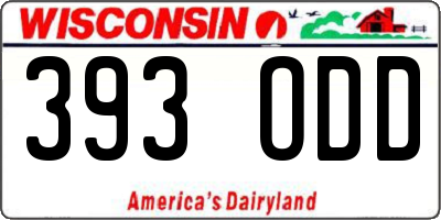 WI license plate 393ODD