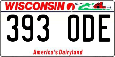 WI license plate 393ODE