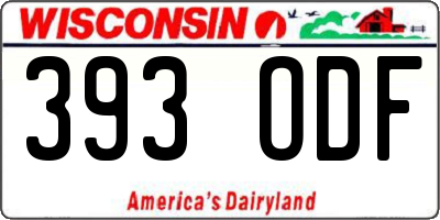 WI license plate 393ODF