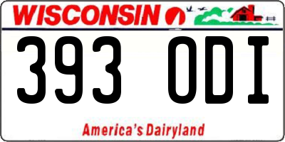 WI license plate 393ODI