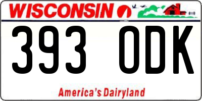 WI license plate 393ODK