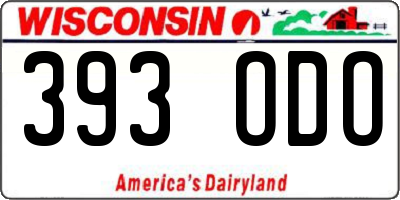 WI license plate 393ODO