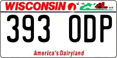 WI license plate 393ODP