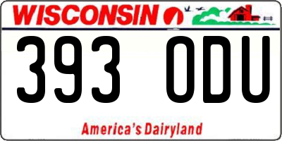 WI license plate 393ODU