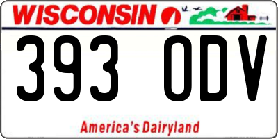 WI license plate 393ODV
