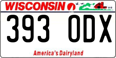 WI license plate 393ODX