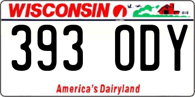 WI license plate 393ODY