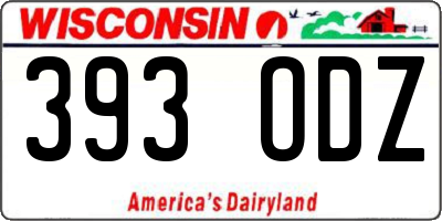 WI license plate 393ODZ