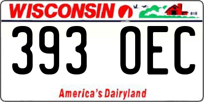 WI license plate 393OEC